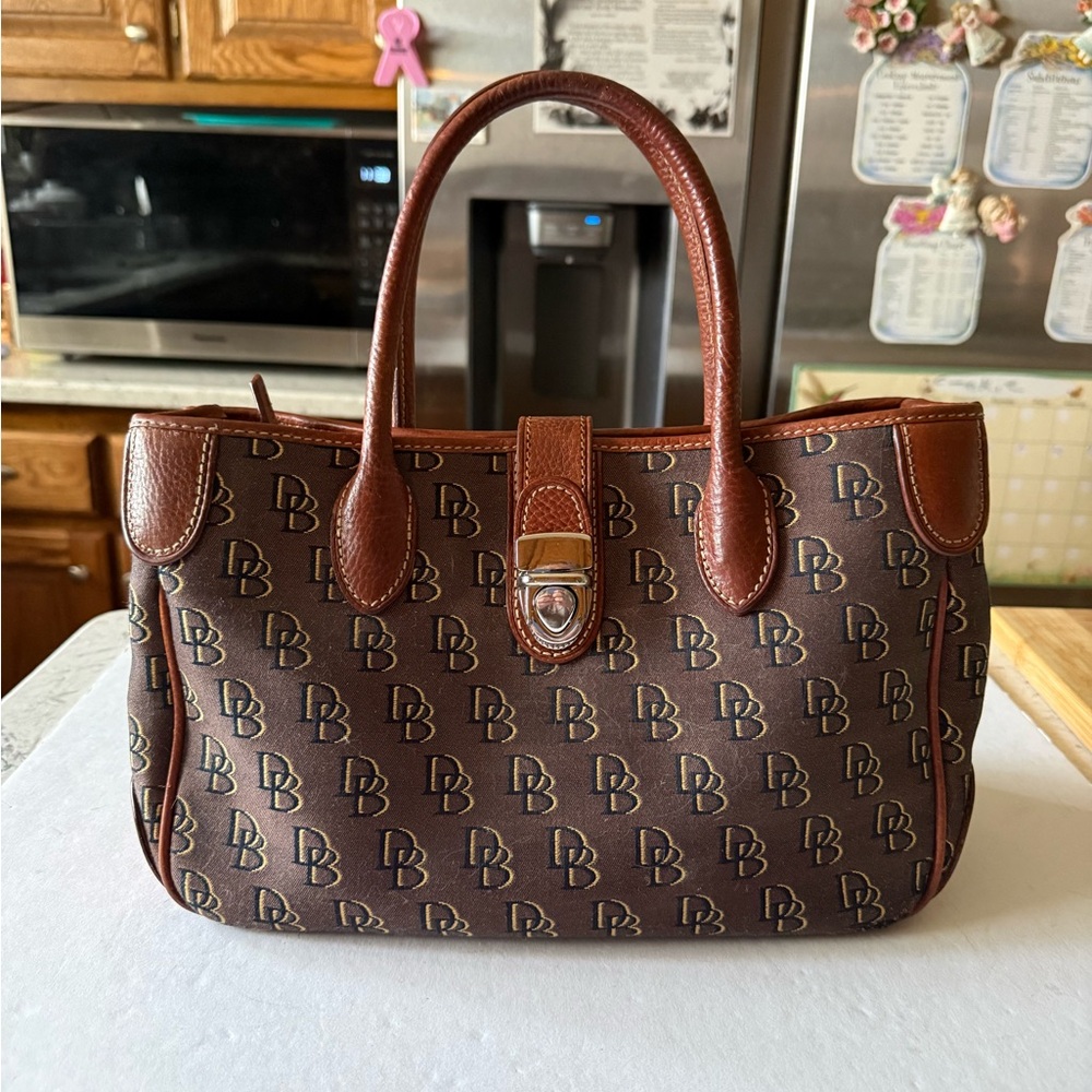 DB Brown Monogram Canvas Leather Tote
